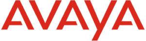 Red Avaya logo on white background.